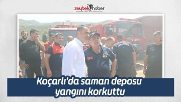 Ko&ccedil;arlı'da saman deposu yangını korkuttu