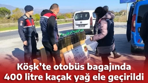 K&ouml;şk&rsquo;te otob&uuml;s bagajında 400 litre ka&ccedil;ak yağ ele ge&ccedil;irildi