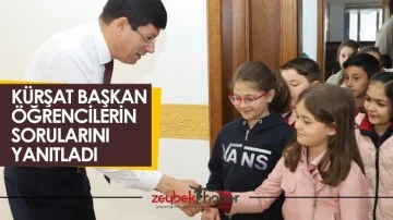 K&uuml;rşat Başkan &ouml;ğrencilerin sorularını yanıtladı