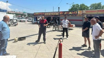 Kuşadası Nazilli Halk Pazarı'nda yangın tatbikatı