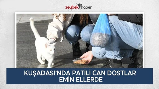 KUŞADASI&rsquo;NDA PATİLİ CAN DOSTLAR EMİN ELLERDE