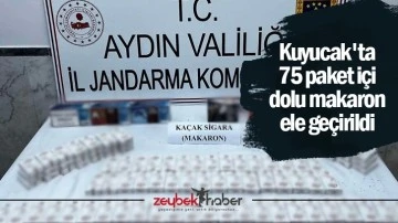 Kuyucak'ta 75 paket i&ccedil;i dolu makaron ele ge&ccedil;irildi