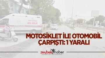 Motosiklet ile otomobil &ccedil;arpıştı: 1 yaralı