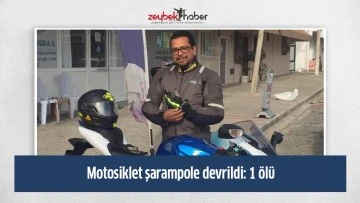 Motosiklet şarampole devrildi: 1 &ouml;l&uuml;