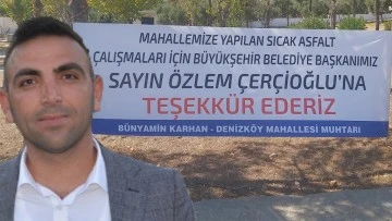 Muhtar Karhan&rsquo;dan &Ccedil;er&ccedil;ioğlu&rsquo;na pankartlı teşekk&uuml;r