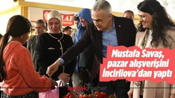Mustafa Savaş, pazar alışverişini İncirliova'dan yaptı 