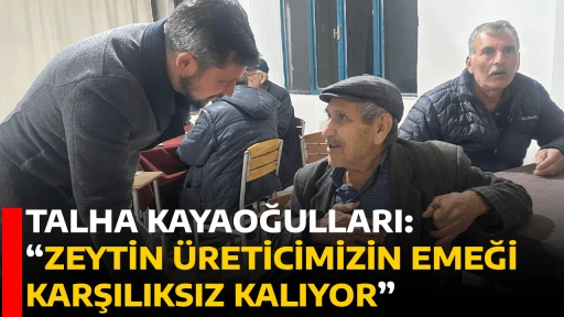 TALHA KAYAOĞULLARI: &ldquo;ZEYTİN &Uuml;RETİCİMİZİN EMEĞİ KARŞILIKSIZ KALIYOR&rdquo;