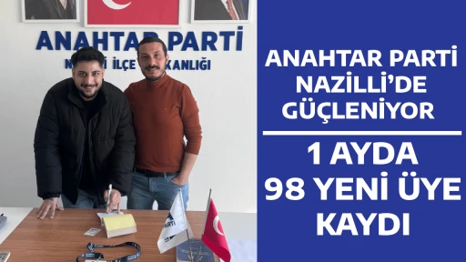 ANAHTAR PARTİ NAZİLLİ&rsquo;DE G&Uuml;&Ccedil;LENİYOR 1 AYDA 98 YENİ &Uuml;YE KAYDI