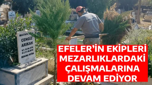 EFELER&rsquo;İN EKİPLERİ MEZARLIKLARDAKİ &Ccedil;ALIŞMALARINA DEVAM EDİYOR