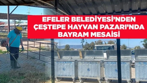 EFELER BELEDİYESİ&rsquo;NDEN &Ccedil;EŞTEPE HAYVAN PAZARI&rsquo;NDA BAYRAM MESAİSİ