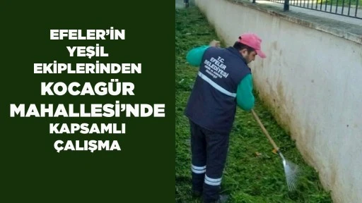 EFELER&rsquo;İN YEŞİL EKİPLERİNDEN KOCAG&Uuml;R MAHALLESİ&rsquo;NDE KAPSAMLI &Ccedil;ALIŞMA