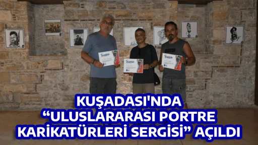 KUŞADASI'NDA &ldquo;ULUSLARARASI PORTRE KARİKAT&Uuml;RLERİ SERGİSİ&rdquo; A&Ccedil;ILDI