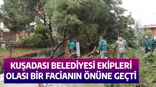KUŞADASI BELEDİYESİ EKİPLERİ OLASI BİR FACİANIN &Ouml;N&Uuml;NE GE&Ccedil;Tİ