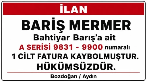 FATURA KAYIP İLANI