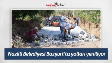 Nazilli Belediyesi Bozyurt&rsquo;ta yolları yeniliyor
