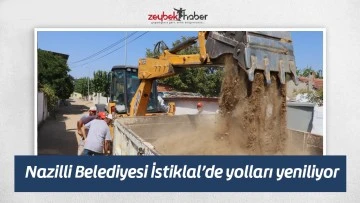 Nazilli Belediyesi İstiklal&rsquo;de yolları yeniliyor