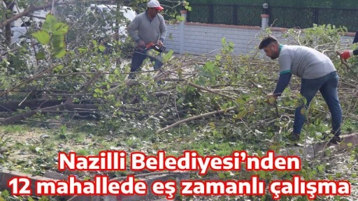Nazilli Belediyesi&rsquo;nden 12 mahallede eş zamanlı &ccedil;alışma