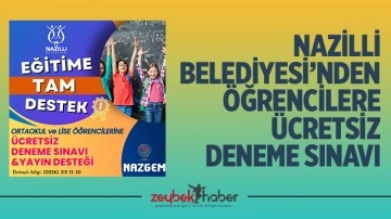 Nazilli Belediyesi&rsquo;nden &ouml;ğrencilere &uuml;cretsiz deneme sınavı