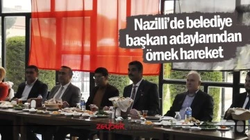Nazilli’de belediye başkan adaylarından örnek hareket
