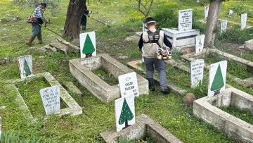 Nazilli'de mezarlıklar bakıma alındı