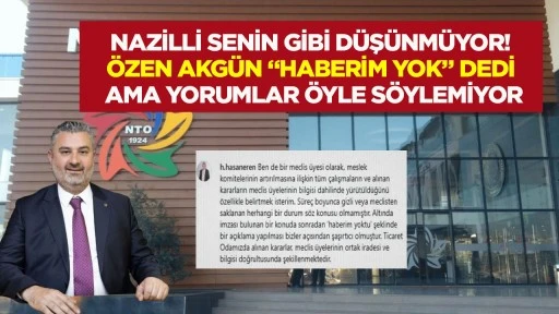 Nazilli senin gibi d&uuml;ş&uuml;nm&uuml;yor!  &Ouml;zen Akg&uuml;n, &ldquo;haberim yok&rdquo; dedi ama yorumlar &ouml;yle s&ouml;ylemiyor
