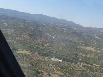 Otoban kenarında &ccedil;ıkan yangın, b&uuml;y&uuml;meden s&ouml;nd&uuml;r&uuml;ld&uuml;