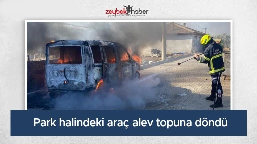 Park halindeki ara&ccedil; alev topuna d&ouml;nd&uuml;