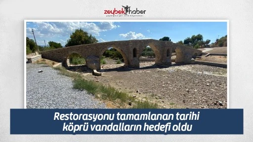 Restorasyonu tamamlanan tarihi k&ouml;pr&uuml; vandalların hedefi oldu