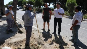 S&ouml;ke Belediyesi ekipleri G&uuml;ll&uuml;bah&ccedil;e'de temizlik &ccedil;alışması başlattı