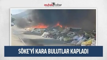 S&ouml;ke'de kara dumanlar g&ouml;ky&uuml;z&uuml;n&uuml; kapladı