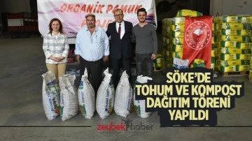S&ouml;ke&rsquo;de tohum ve kompost dağıtım t&ouml;reni yapıldı