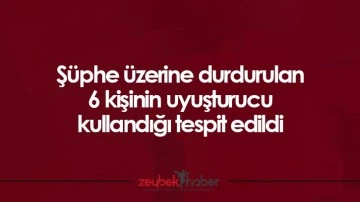 Ş&uuml;phe &uuml;zerine durdurulan 6 kişinin uyuşturucu kullandığı tespit edildi
