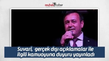 Suvari,  ger&ccedil;ek dışı a&ccedil;ıklamalar ile ilgili kamuoyuna duyuru yayınladı