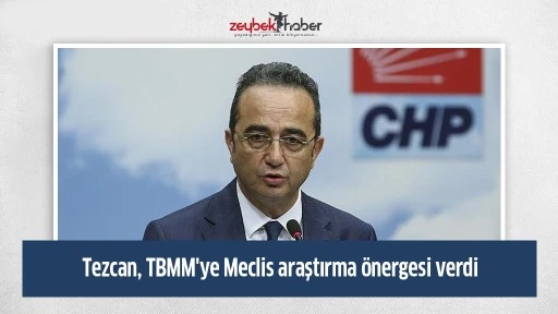 Tezcan, TBMM'ye Meclis araştırma &ouml;nergesi verdi
