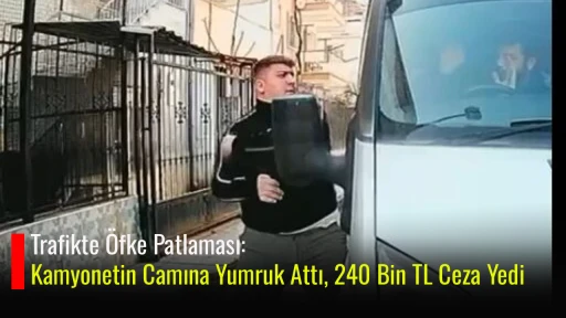 Trafikte &Ouml;fke Patlaması: Kamyonetin Camına Yumruk Attı, 240 Bin TL Ceza Yedi