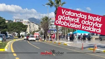 Vatandaş tepki g&ouml;sterdi, adaylar otob&uuml;sleri kaldırdı&nbsp;