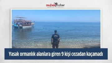Yasak ormanlık alanlara giren 9 kişi cezadan ka&ccedil;amadı