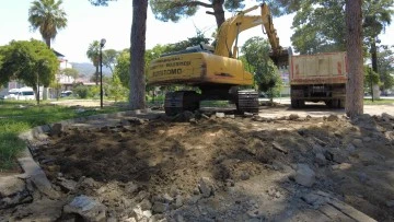 Yenipazar&rsquo;da park d&uuml;zenlemesi i&ccedil;in ilk kep&ccedil;e vuruldu